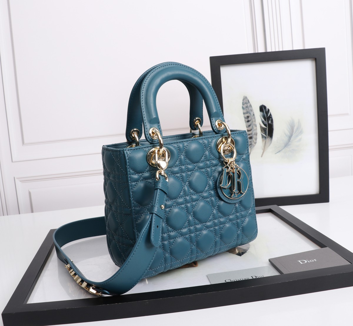 Small Lady Dior My ABCDior Bag Dark Blue Cannage Lambskin